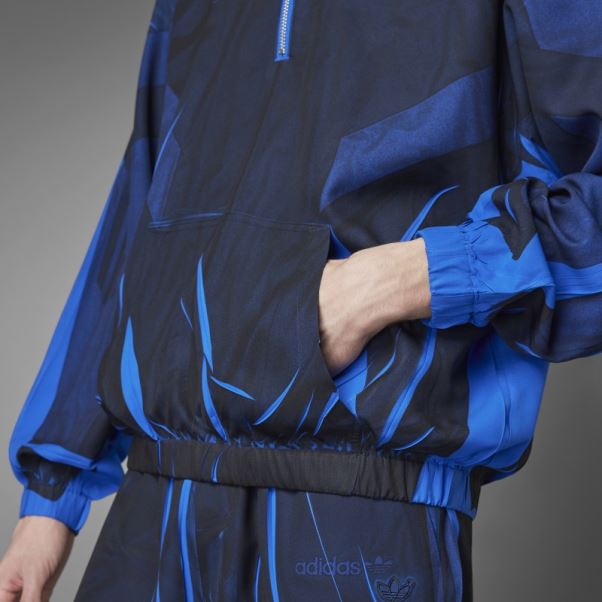 Version Bleu Haut De Survêtement En Soie à Demi-zip De Football Adidas Bleu