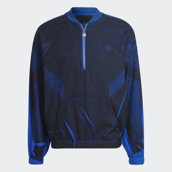 Version Bleu Haut De Survêtement En Soie à Demi-zip De Football Adidas Bleu