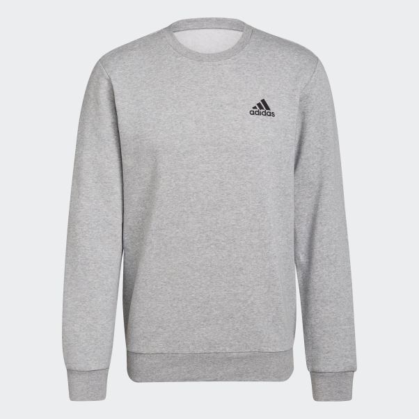 Sweat En Molleton Essentials Gris Moyen Adidas