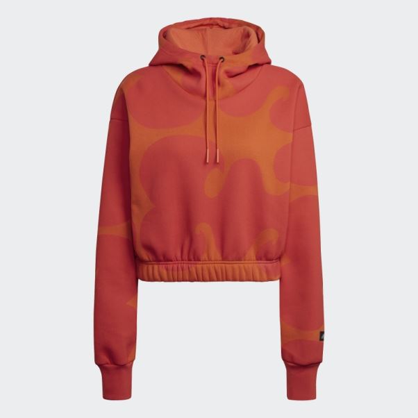 Sweat à Capuche Court Orange Marimekko Adidas