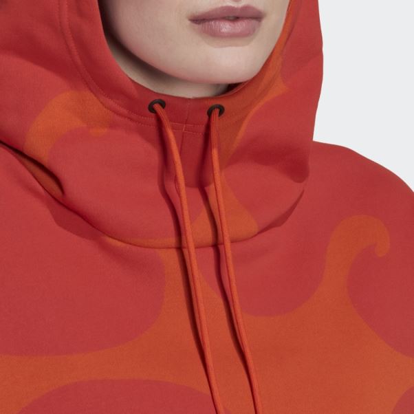 Sweat à Capuche Court Orange Marimekko Adidas