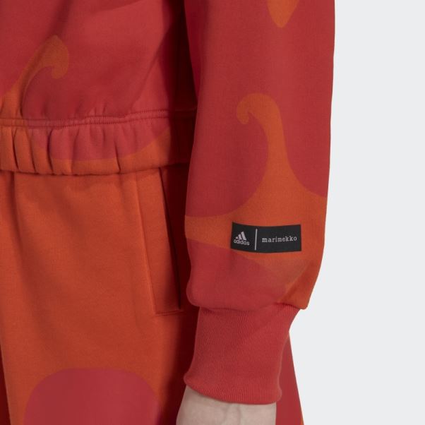 Sweat à Capuche Court Orange Marimekko Adidas