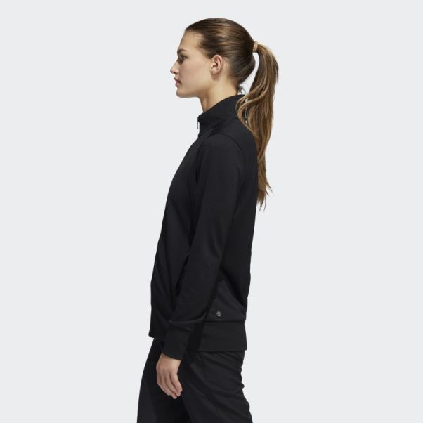 Adidas Veste Texturée à Fermeture éclair Noire Fashion