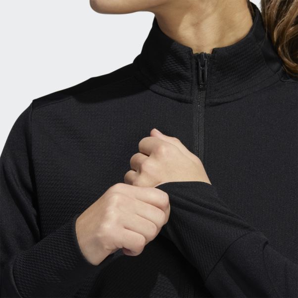 Adidas Veste Texturée à Fermeture éclair Noire Fashion