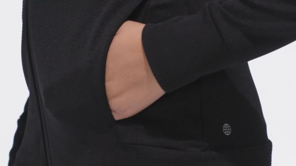 Veste Zippée Texturée Adidas Noire
