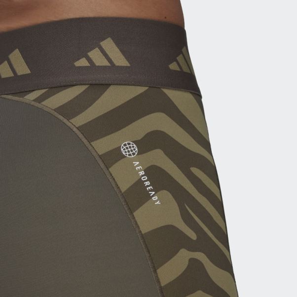 Branch Hyperglam Techfit Zebra Leggings Courts Taille Haute Adidas