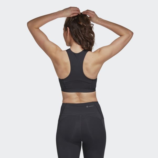 Soutien-gorge D'entraînement à Maintien Moyen Adidas Powerimpact Luxe En Carbone