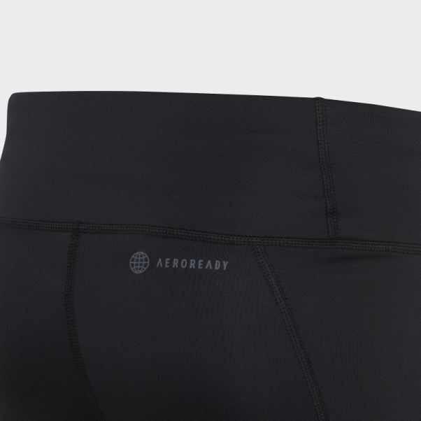 Adidas Leggings Aeroready 3-stripes Taille Haute 7/8 Optime Pocket Noir