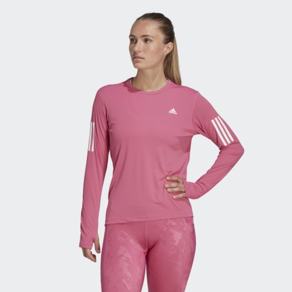 T-shirt à Manches Longues Propre à La Course Fuchsia Adidas