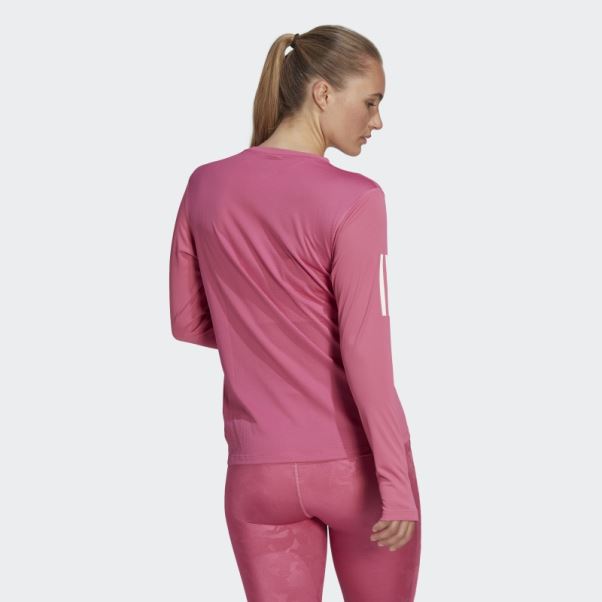 T-shirt à Manches Longues Propre à La Course Fuchsia Adidas