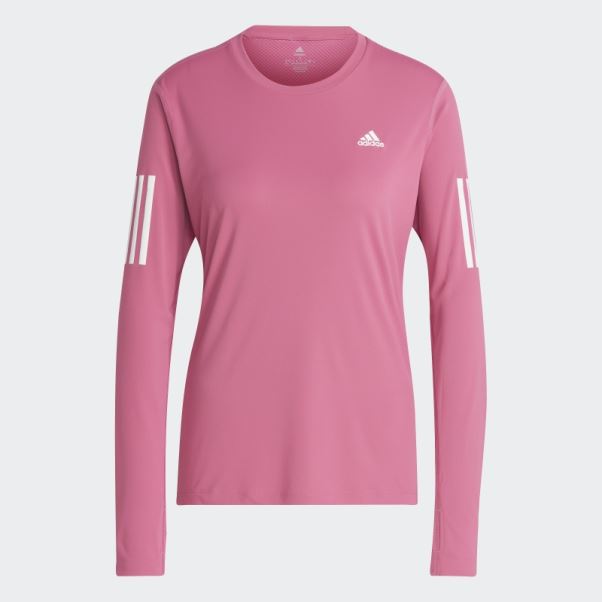 T-shirt à Manches Longues Propre à La Course Fuchsia Adidas