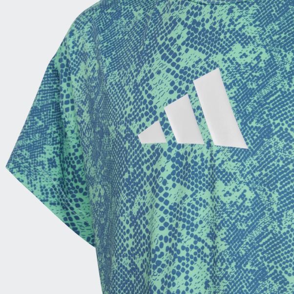T-shirt Vert à Imprimé Animal Aeroready Adidas