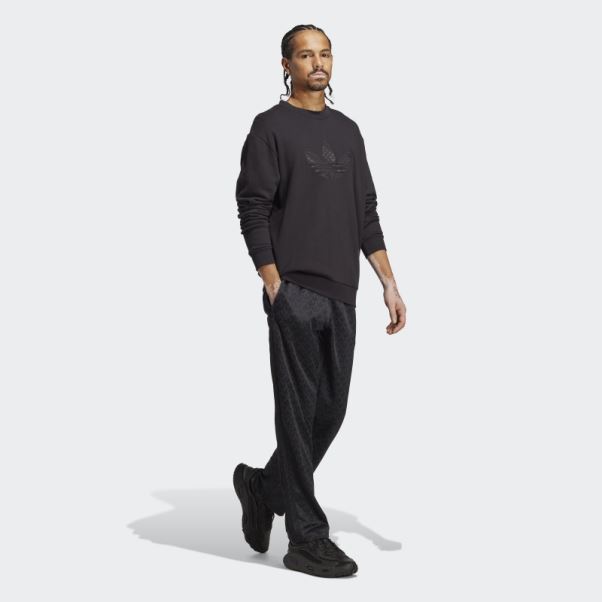Adidas Pantalon De Survêtement Noir Graphique Monogramme