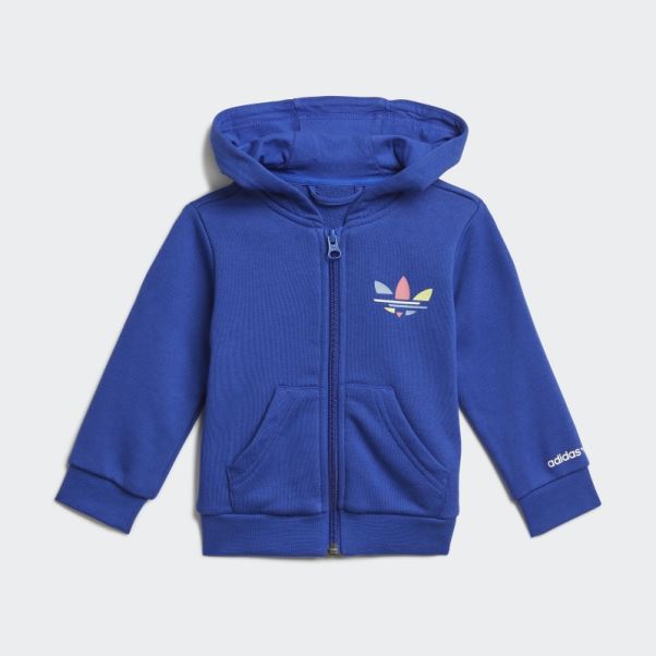 Adicolor Sweat à Capuche Entièrement Zippé Adidas Bold Bleu