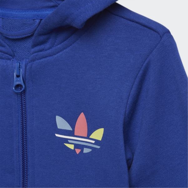 Adicolor Sweat à Capuche Entièrement Zippé Adidas Bold Bleu