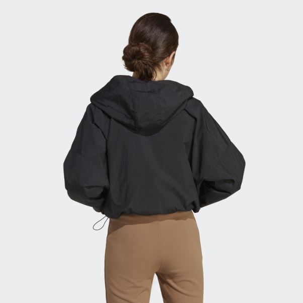 Sweat à Capuche Zippé En Nylon Premium Essentials Noir Adidas