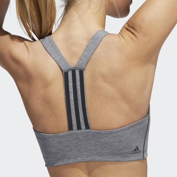Soutien-gorge à Maintien Moyen Powerimpact Training Adidas Gris Foncé Chiné