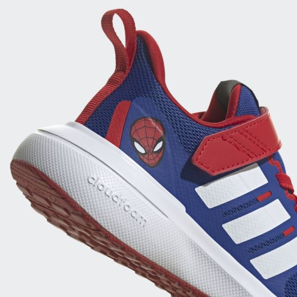 Adidas X Marvel Fortarun Spider-man 2.0 Cloudfoam Sport Lace Top Strap Chaussures Bleu Royal Chaud