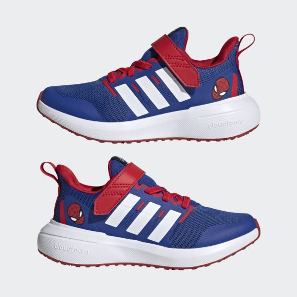 Bleu Royal Adidas X Marvel Fortarun Spider-man 2.0 Cloudfoam Sport Lace Top Strap Shoes Hot