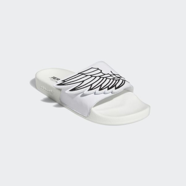 Claquettes Adidas Jeremy Scott Monogram Adilette Wings Blanc