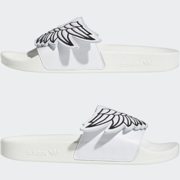 Claquettes Adidas Jeremy Scott Monogram Adilette Wings Blanc