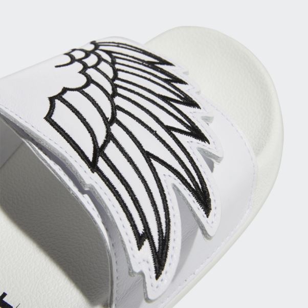 Claquettes Adidas Jeremy Scott Monogram Adilette Wings Blanc