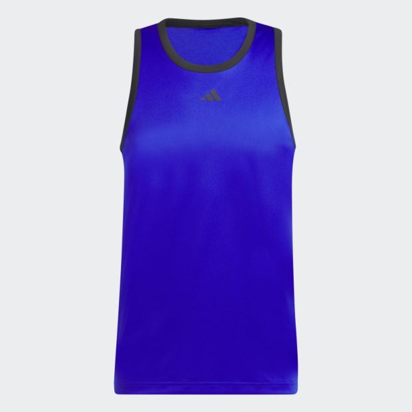Débardeur Adidas Basketball 3-stripes Bleu Chaud