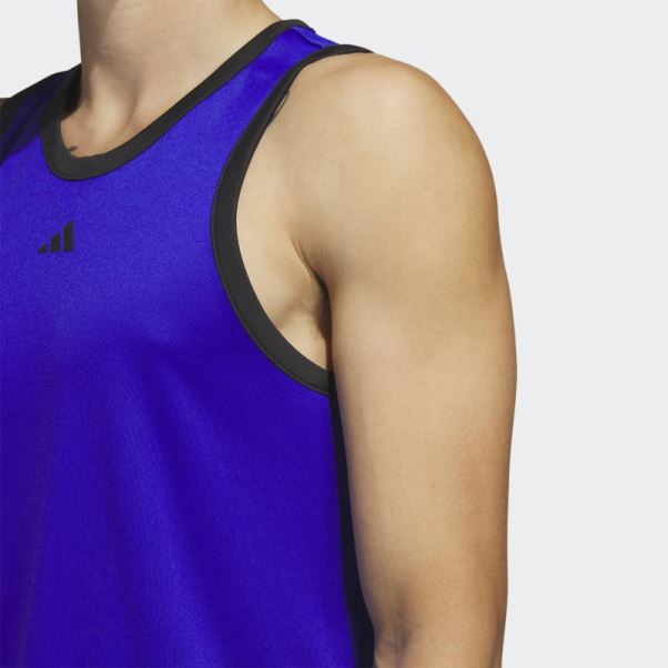 Débardeur Adidas Basketball 3-stripes Bleu Chaud