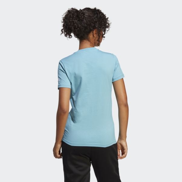 T-shirt Slim Logo Essentials Bleu Adidas