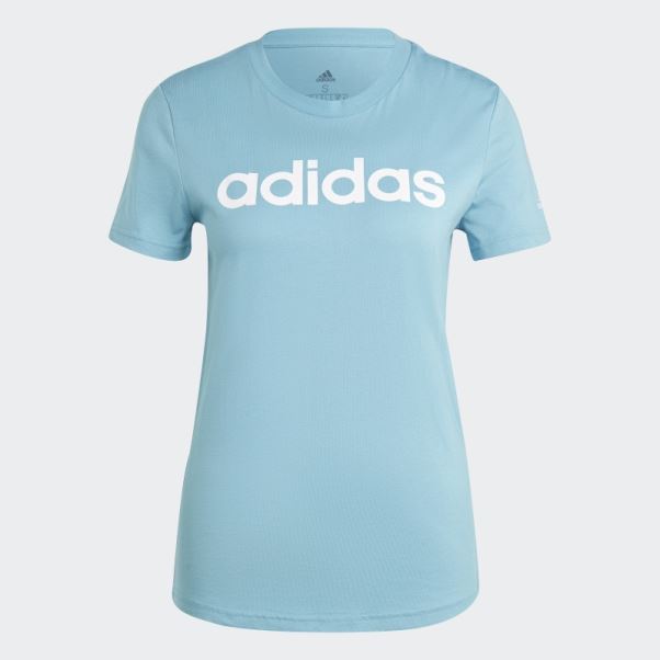 T-shirt Slim Logo Essentials Bleu Adidas