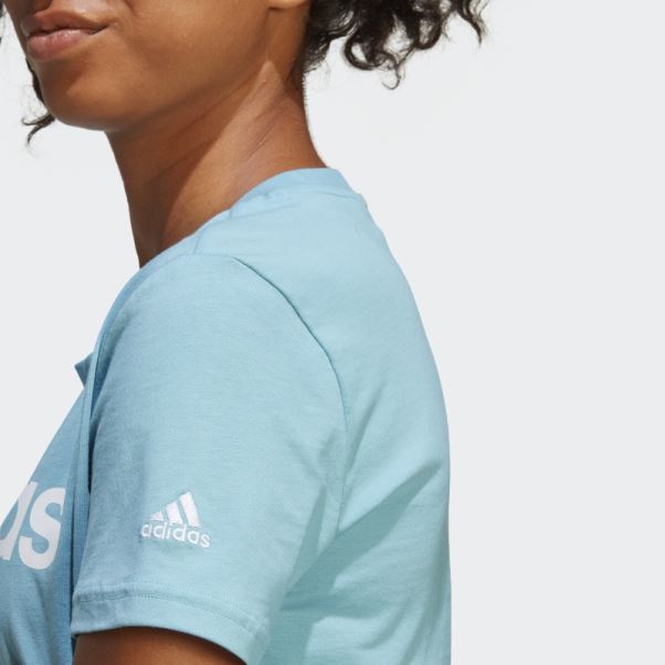 T-shirt Slim Logo Essentials Bleu Adidas