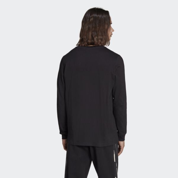 T-shirt Manches Longues Adidas Graphiques Camo Stripe Noir