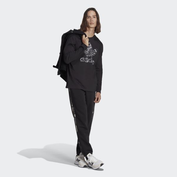 T-shirt Manches Longues Adidas Graphiques Camo Stripe Noir