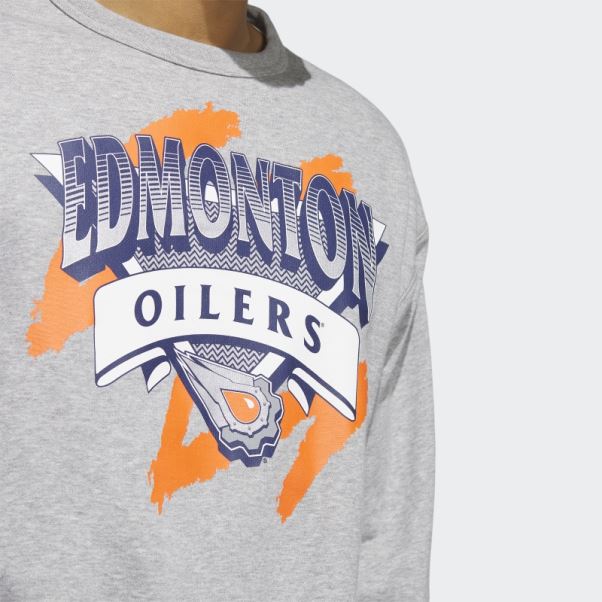 Sweat Adidas Oilers Vintage Crew Gris Moyen