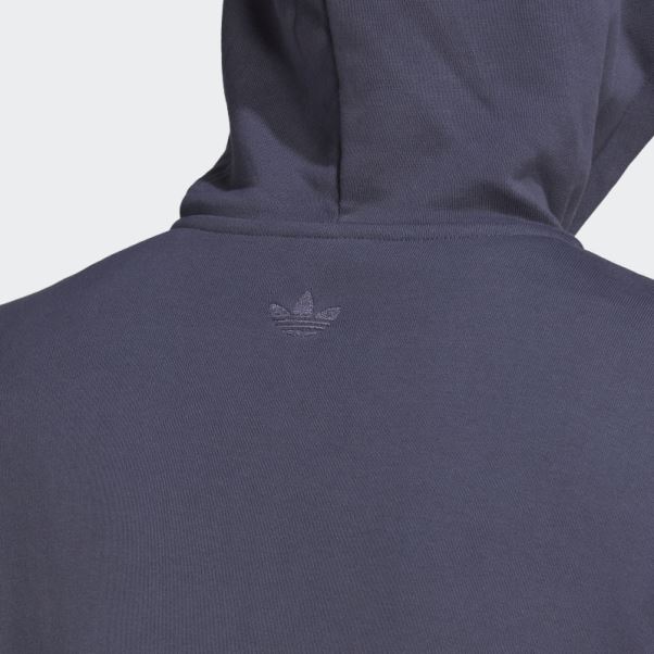 Adidas Sweat à Capuche Zippé Brodé Bleu Marine