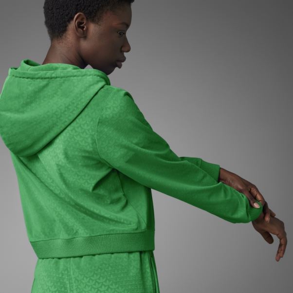 Adidas Adicolor Heritage Now Sweat à Capuche Zippé En Velours Vert
