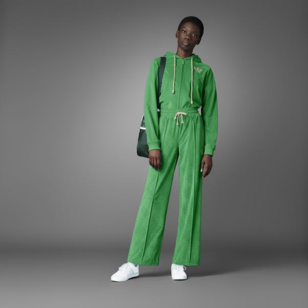Adidas Adicolor Heritage Now Sweat à Capuche Zippé En Velours Vert