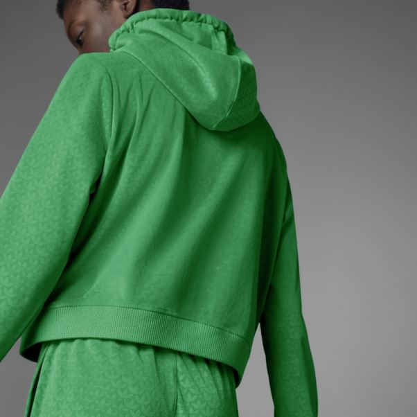 Adidas Adicolor Heritage Now Sweat à Capuche Zippé En Velours Vert