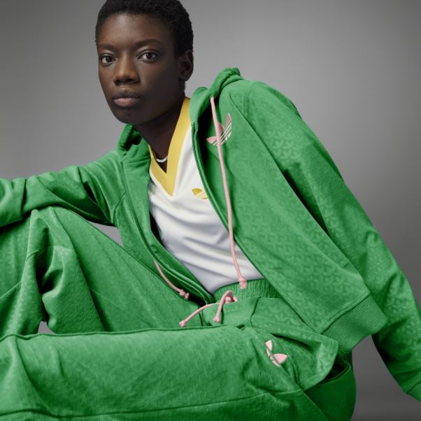 Adidas Adicolor Heritage Now Sweat à Capuche Zippé En Velours Vert