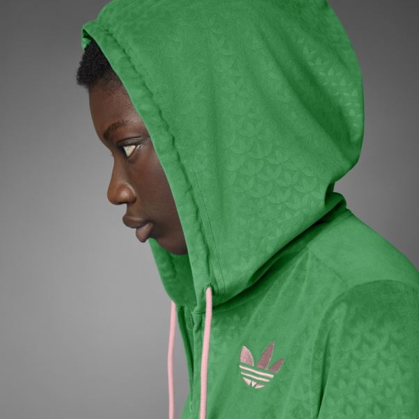 Adidas Adicolor Heritage Now Sweat à Capuche Zippé En Velours Vert