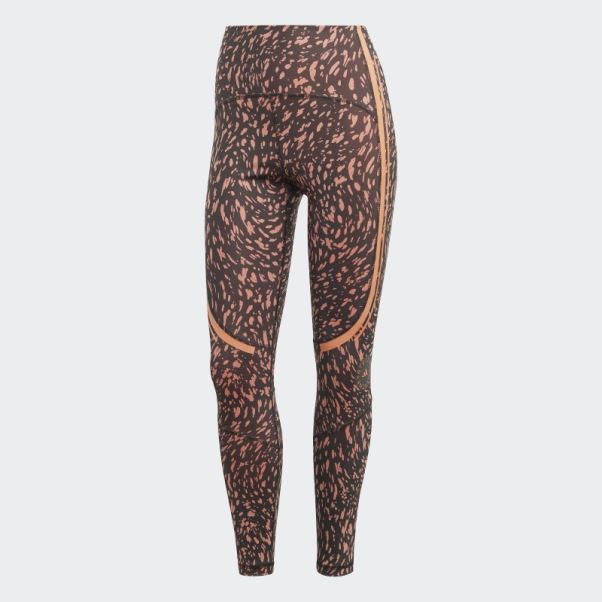 Adidas By Stella Mccartney Truepace Leggings De Course Imprimés Noir Chaud