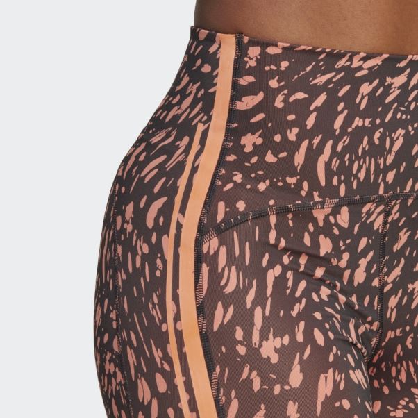 Adidas By Stella Mccartney Truepace Leggings De Course Imprimés Noir Chaud