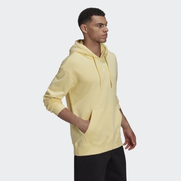 Sweat à Capuche à épaules Tombantes En Molleton De Coton Essentials Feelvivid Adidas Jaune