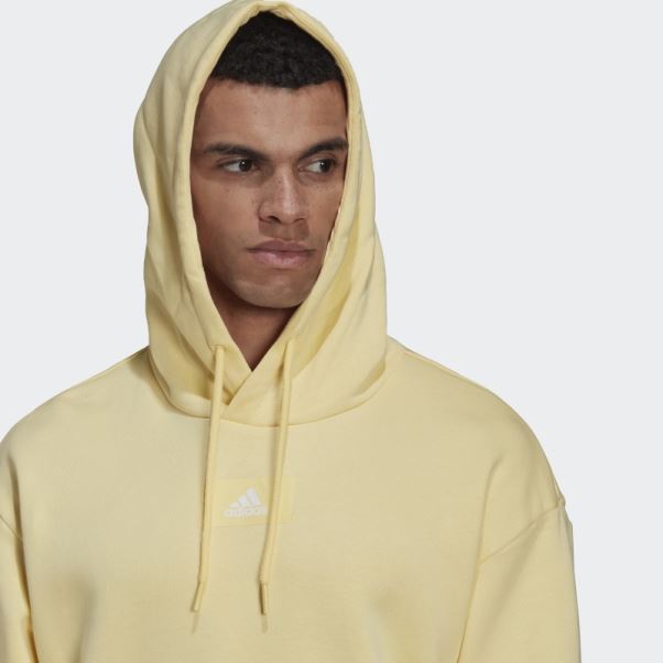 Sweat à Capuche à épaules Tombantes En Molleton De Coton Essentials Feelvivid Adidas Jaune