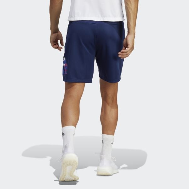 Short D'entraînement Saisonnier Adidas Train Essentials Bleu Foncé