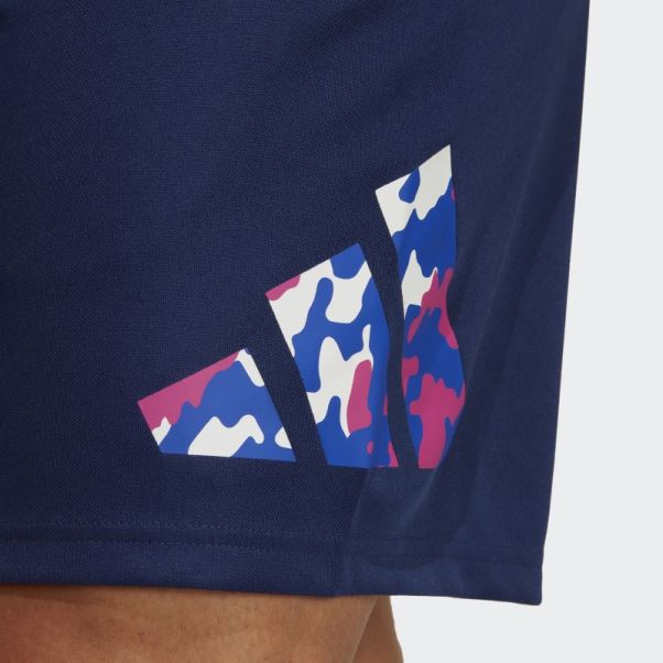 Short D'entraînement Saisonnier Adidas Train Essentials Bleu Foncé
