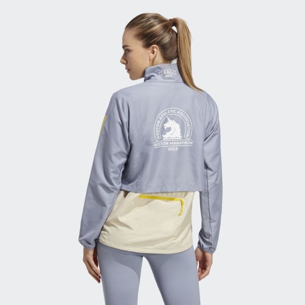 Adidas Boston Marathon 2023 Celebration Running Veste Violet Argent