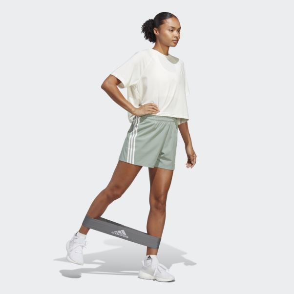 Short Tissé à 3 Bandes Trainicons Vert Argent Adidas