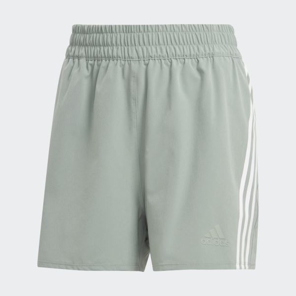 Short Tissé à 3 Bandes Trainicons Vert Argent Adidas