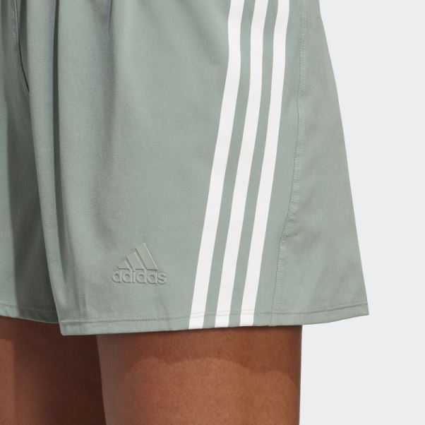 Short Tissé à 3 Bandes Trainicons Vert Argent Adidas